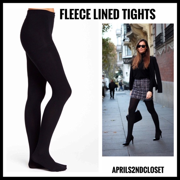 Aprils2ndcloset Accessories - BLACK FLEECE LINED TIGHTS